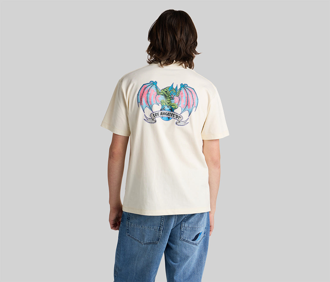 BATWEAR REVERSE NECK GRAPHIC TEE - NATURAL