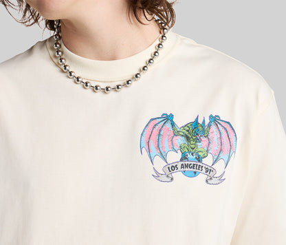 BATWEAR REVERSE NECK GRAPHIC TEE - NATURAL