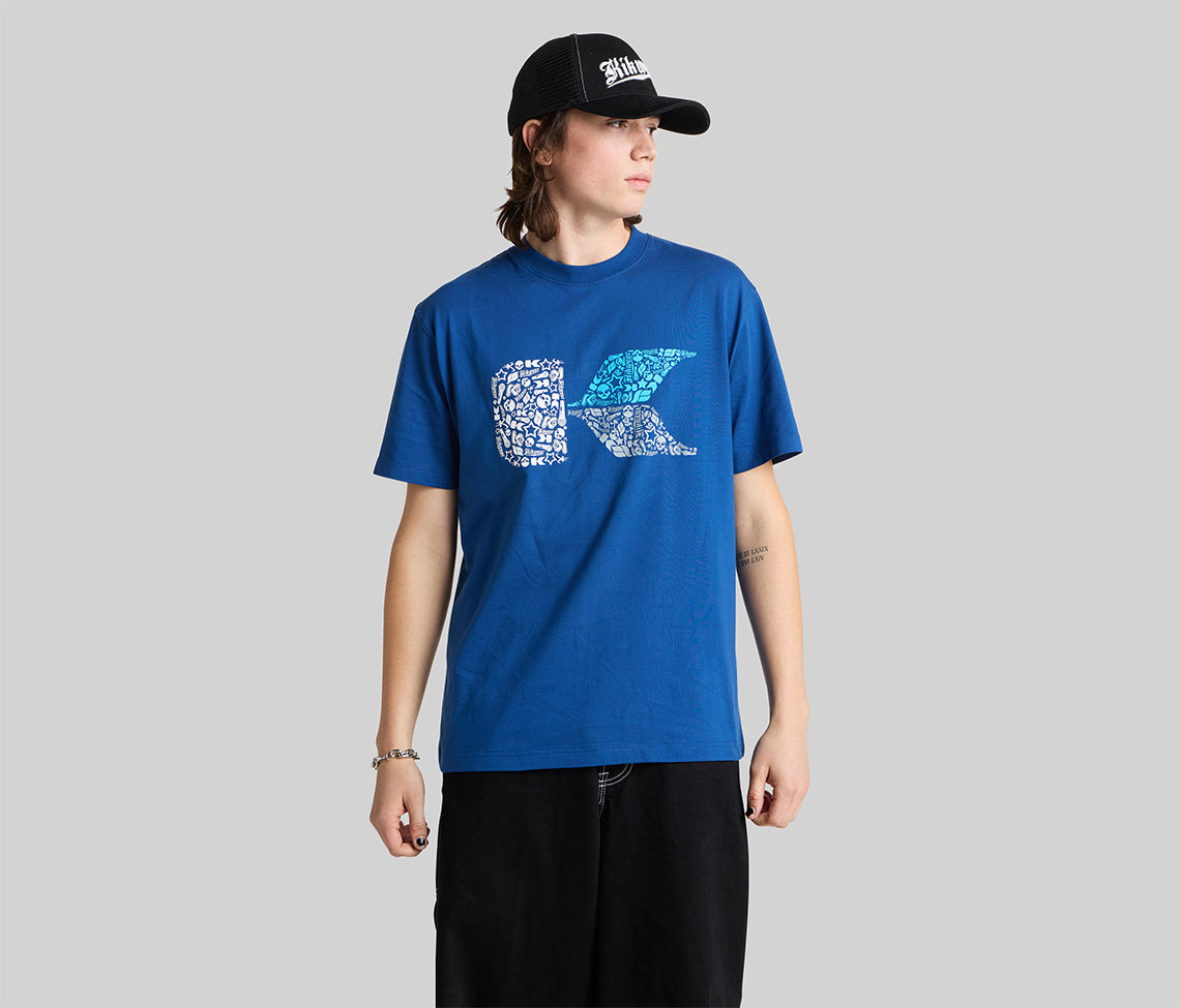 K SCRAMBLE GRAPHIC TEE - OCEAN