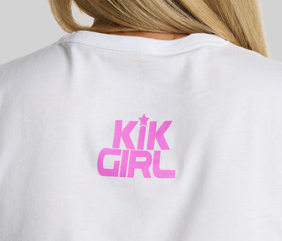 RAINBOW KIKGIRL GRAPHIC TEE - WHITE