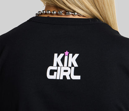 RAINBOW KIKGIRL GRAPHIC TEE - BLACK
