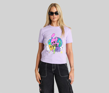 KIK MICROPHONE GRAPHIC TEE - LIGHT PURPLE