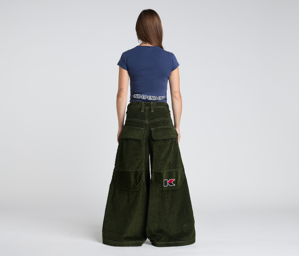 W KING KORDZ 36" 3-WALE CORDUROY ARMY GREEN