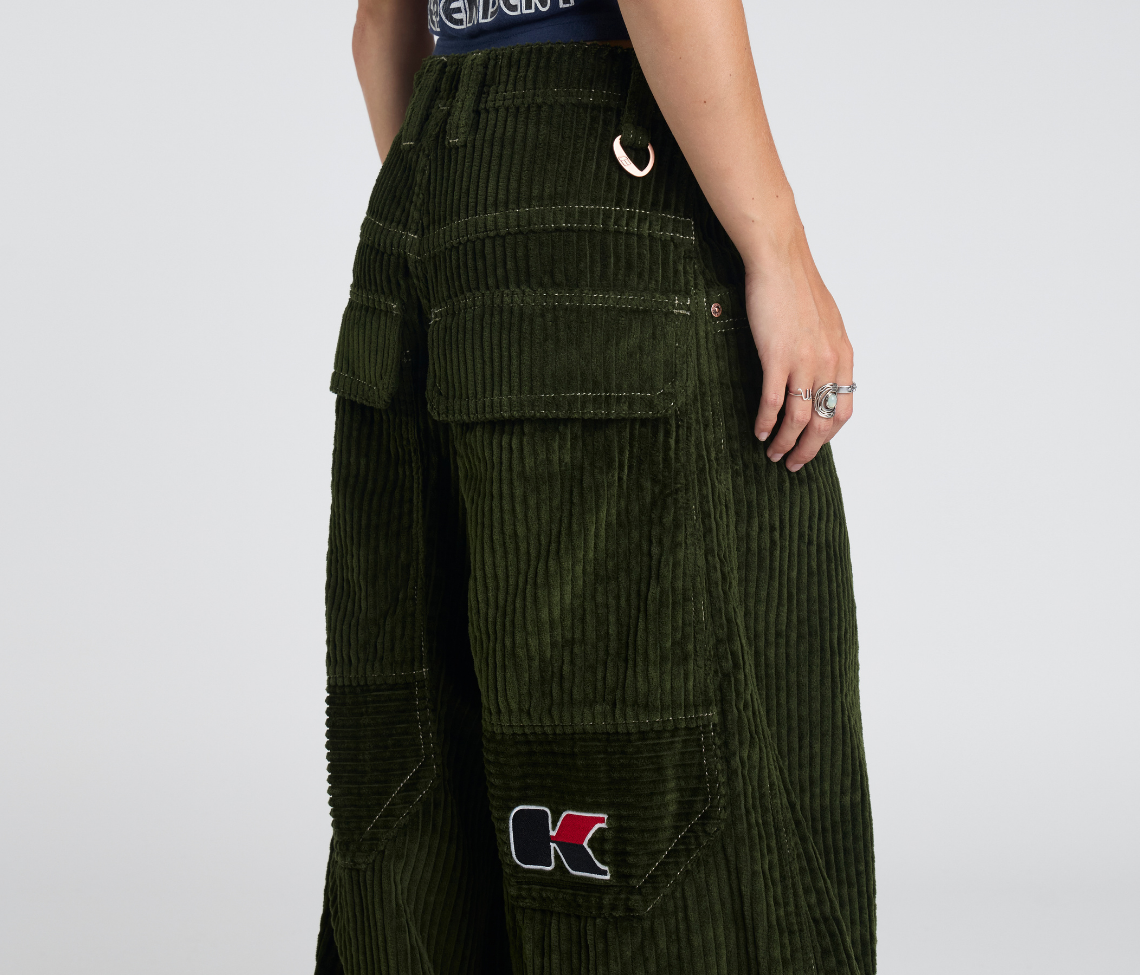 W KING KORDZ 36" 3-WALE CORDUROY ARMY GREEN