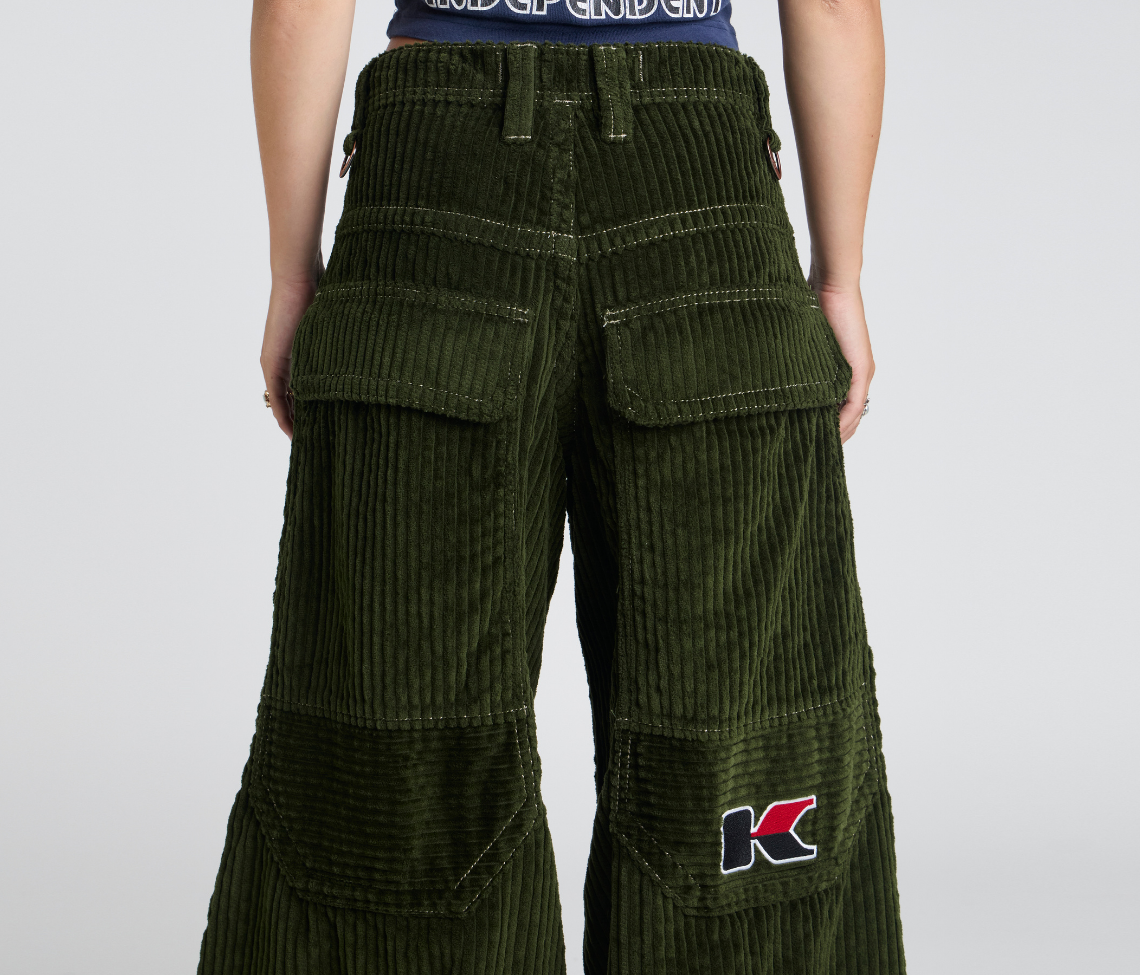 W KING KORDZ 36" 3-WALE CORDUROY ARMY GREEN