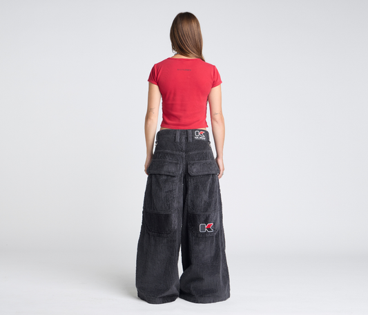 W KING KORDZ 36" 3-WALE CORDUROY CHARCOAL