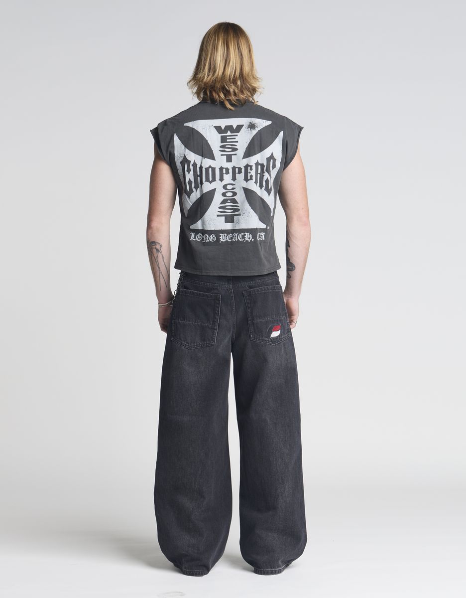 True wide-leg fit, back